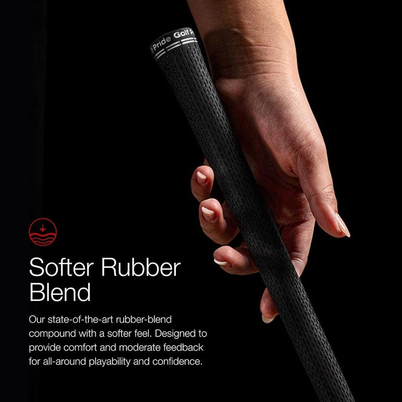 Golf Pride Tour Velvet 360 Golf Grip - Durable, Comfortable Grip Set for Clubs - Features Non-Slip Technology & a Softer Feel - Black - Image 3